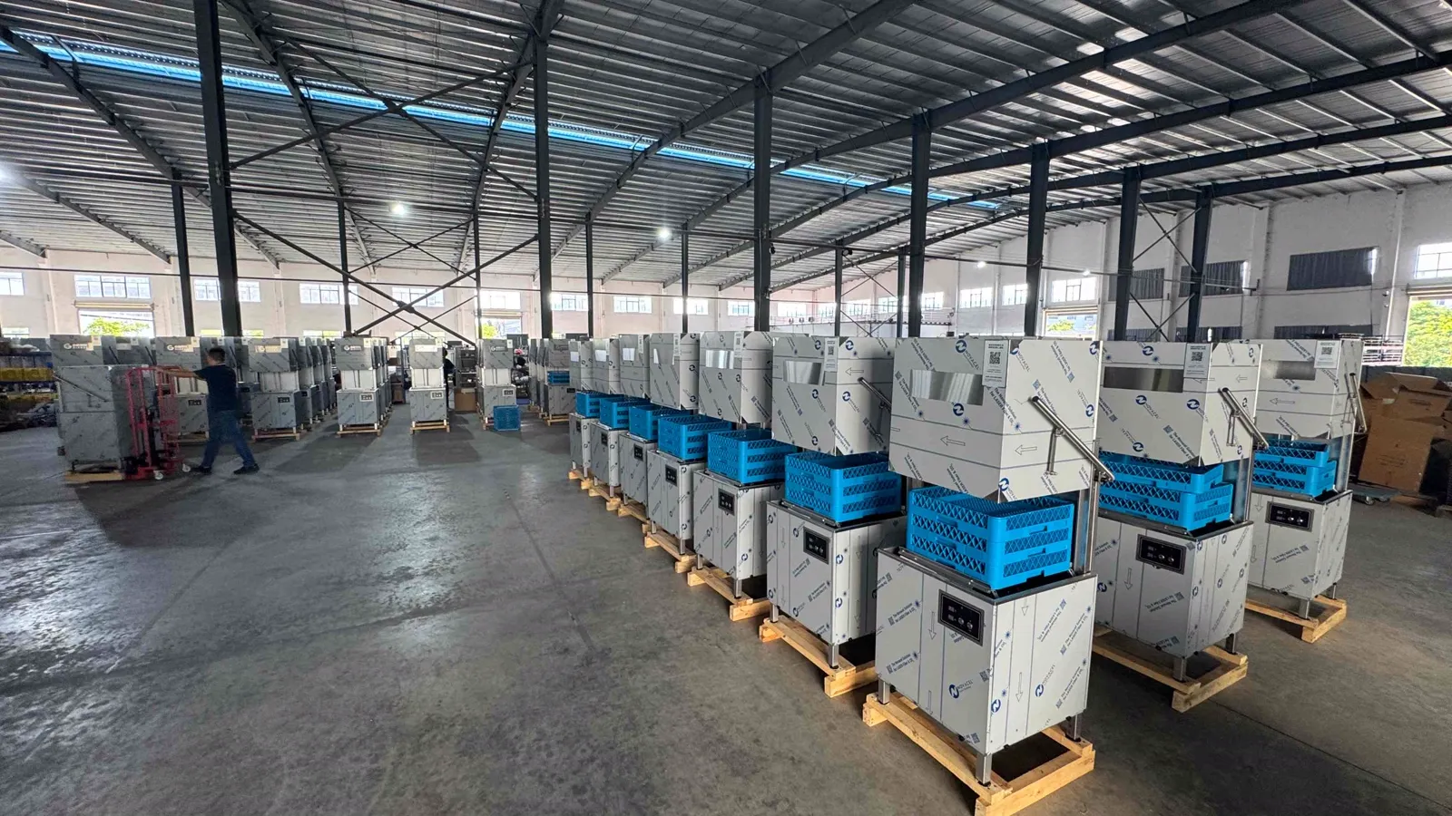 Finished JD-3 units packaged and staged for export shipment from the V-TAI factory